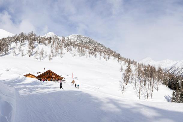 A Mountain Hut in Winter