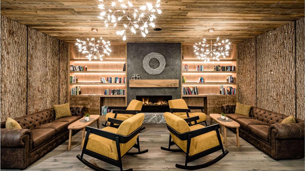 Library with Fireplace