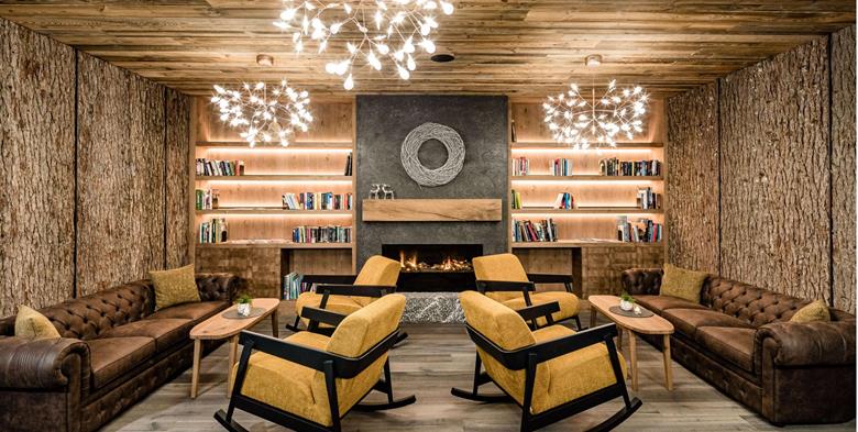 Library with Fireplace