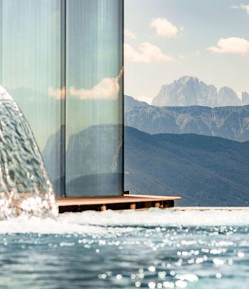 Infinity Pool with View on the Dolomites