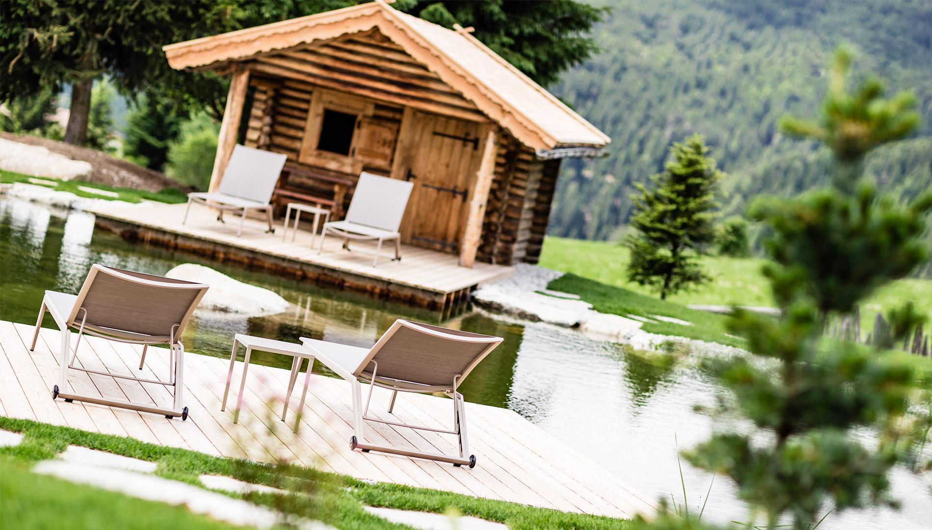 Garden with natural pond